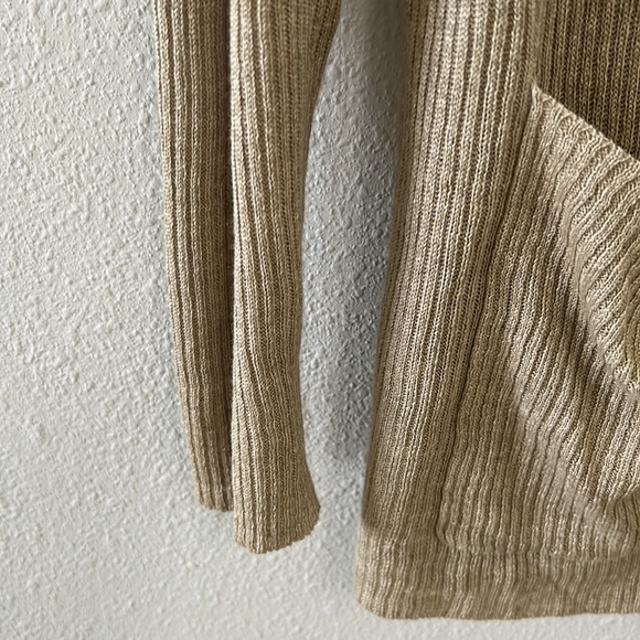 EILEEN FISHER ORGANIC LINEN DELAVE HIGH COLLAR CARDIGAN - Picture 6 of 9